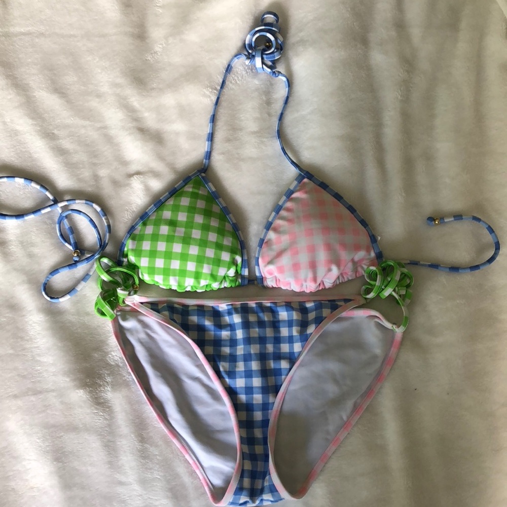 VINEYARD VINES GINGHAM BIKINI - Picture 1 of 5